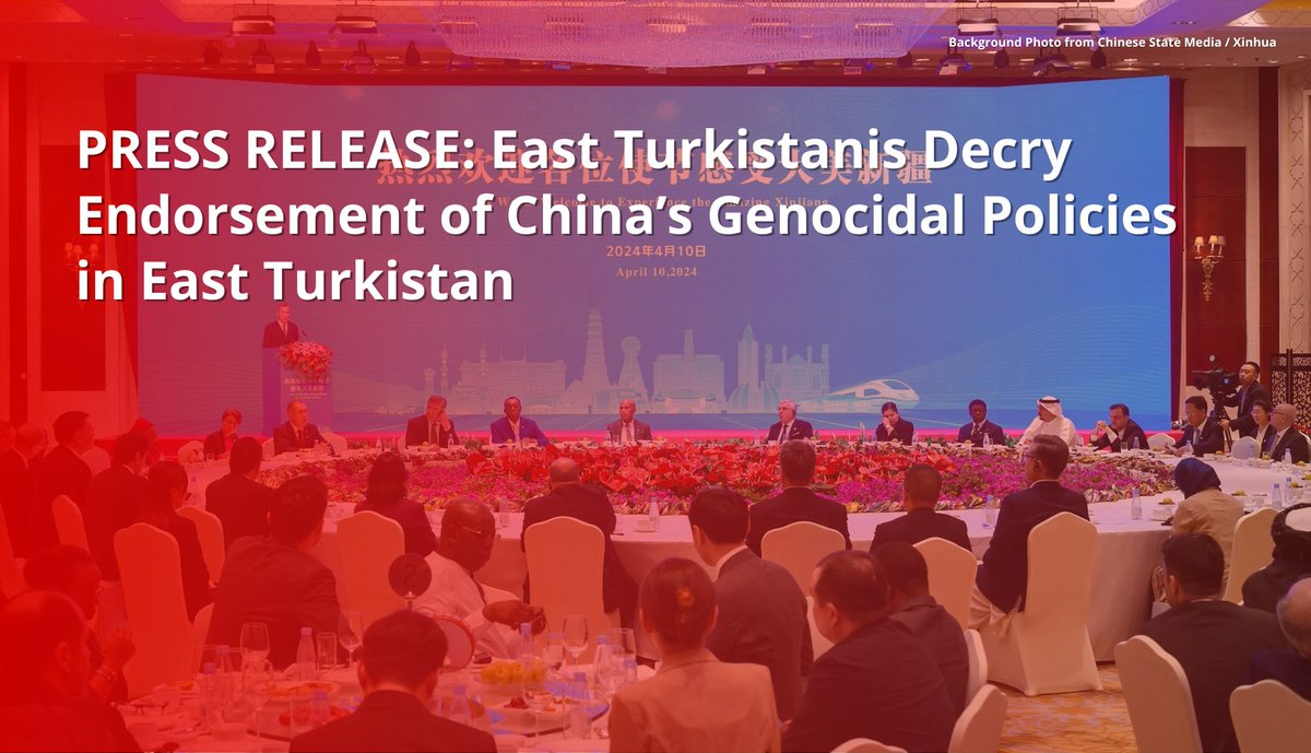 🗞️📢 PRESS RELEASE: East Turkistanis Decry Endorsement of #China's Genocidal Policies in #EastTurkistan east-turkistan.net/east-turkistan…