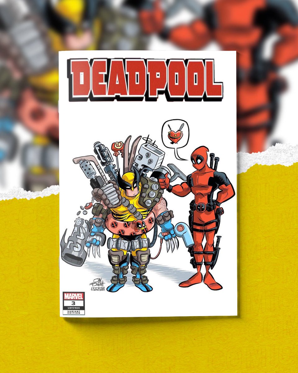 💥MORE DEADPOOL AND WOLVIE? WHY YES! @jaypfosgitt brings you this killer SKOTTIE YOUNG homage for Deadpool #3! Preorders start this Sunday April 11 at 11am pst/2pm est! $29.99 ea LTD to 800 copies #deadpool #wolverine #marvelcomics