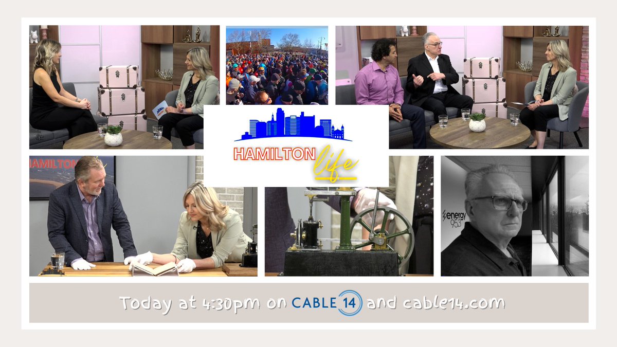 All new #HamiltonLife today at 4:30pm! @MrTedMichaels & Moe Masoudi talk The Human Race project; Cathy Haan of @Food4KidsHamOnt shares some upcoming events & Richard Barlas of Hamilton Civic Museums shows us some cool artifacts!!! Cable 14 📺 & cable14now.com 💻