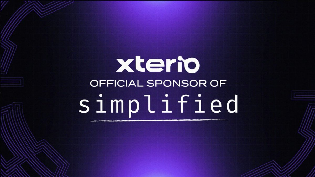 ANNOUNCEMENT! @XterioGames x Simplified is official!! The legendary Xterio is the 3rd and final sponsor of Simplified Join us at our new time, Monday @ 4pm EST!