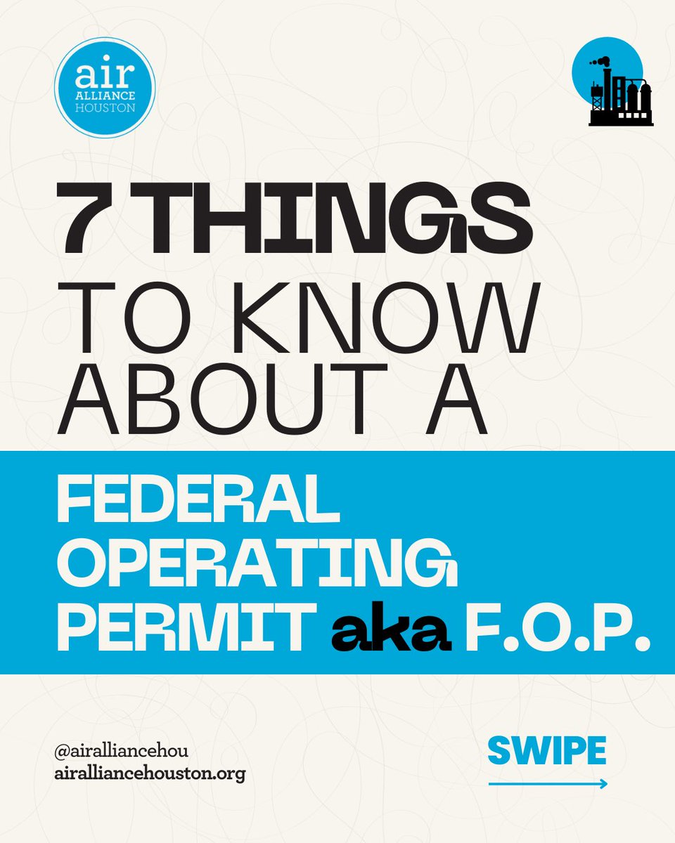 ℹ️ 7 Things to Know About a Federal Operating Permit aka F.O.P. 📄 

#federaloperatingpermit #FOP #EPA #EnvironmentalProtectionAgency #Houston #Texas #Pollution #AirQuality #EnvironmentalJustice  🚫🏭💨