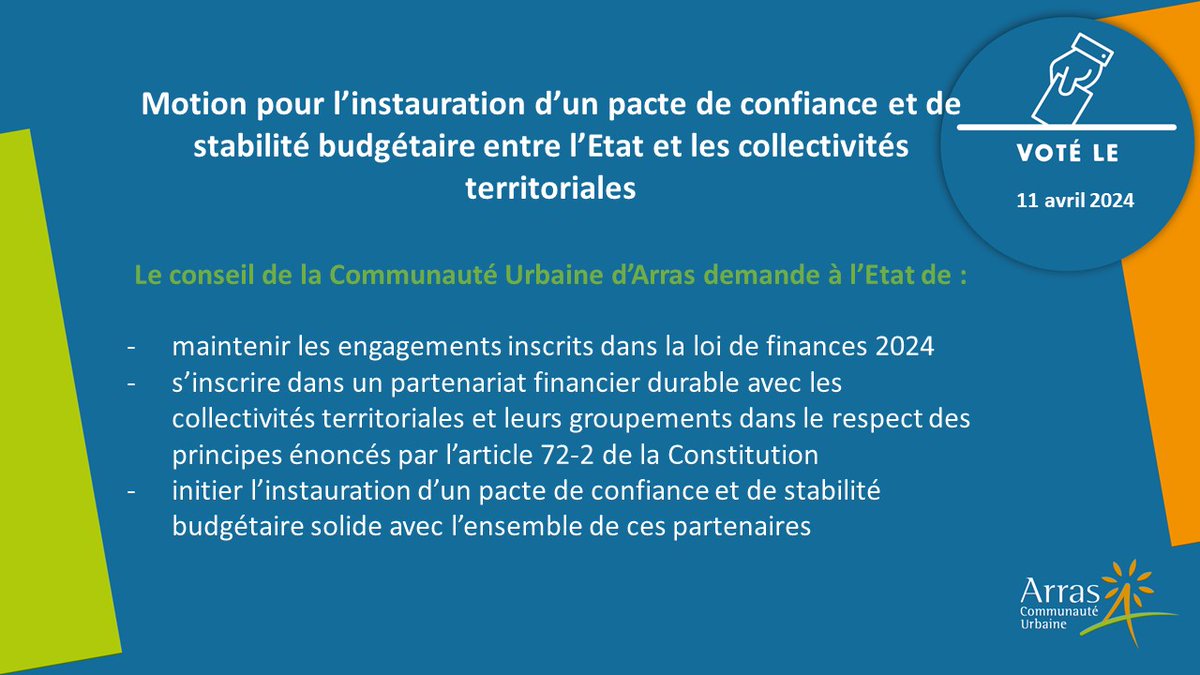 #conseilGrandArras La Communauté Urbaine d'Arras doit supporter des charges croissantes, alors qu'elle entend maintenir ses engagements, notamment dans la lutte contre le réchauffement climatique dans toutes ses dimensions : économiques, sociales, environnementales...