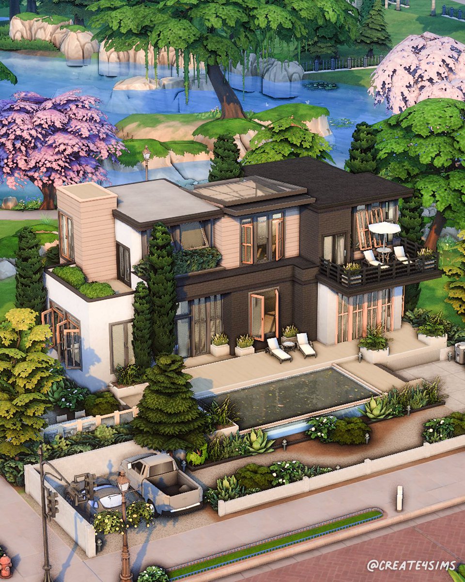 Haven't you heard about the 'Live for Modern Windows' CC pack by @SixamCC  ? It's a MUST for anyone into modern builds ✨
I totally love this modern home I did using the items 🪟 

#EApartner 
#ShowUsYourBuilds #sims4 #TheSims4 #TheSims