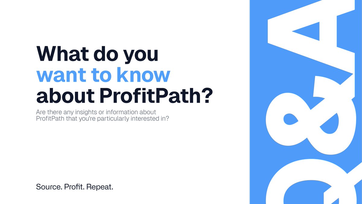 profitpathapp's tweet image. ProfitPath Community Q&amp;amp;A 💬

What do you want to know about ProfitPath &amp;amp; Amazon Arbitrage? Reply with your question! 🌊

We want to make sure you know everything about us and Amazon. 🏆