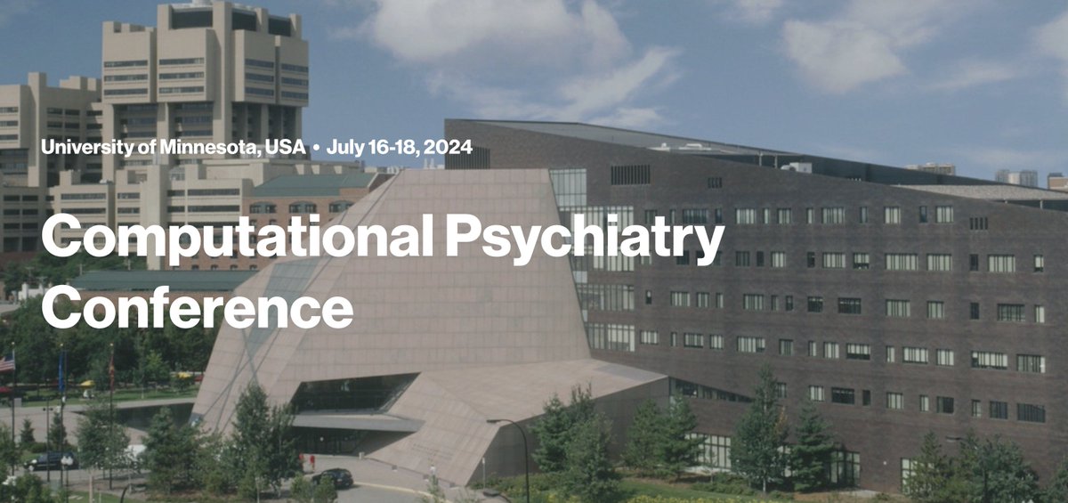 Register now for the 2024 Computational Psychiatry Conference! 📆 July 16-18 🔗 Register & learn more: cpconf.org 🐦 Early bird ticket pricing ends April 15. #Psychiatry | @neuroprsmh | #ComputationalPsychiatry