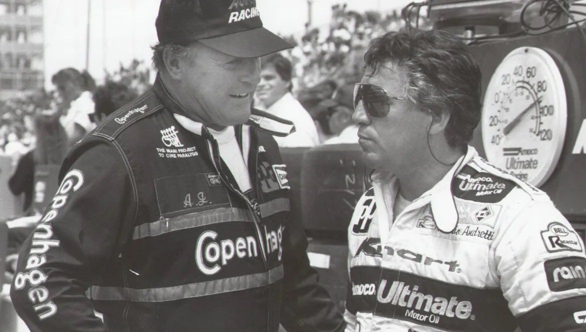 Just 2 🐐 🐐 goats chatting it up on a warm day at #IMS. #IndyCar #ThrowbackThursday