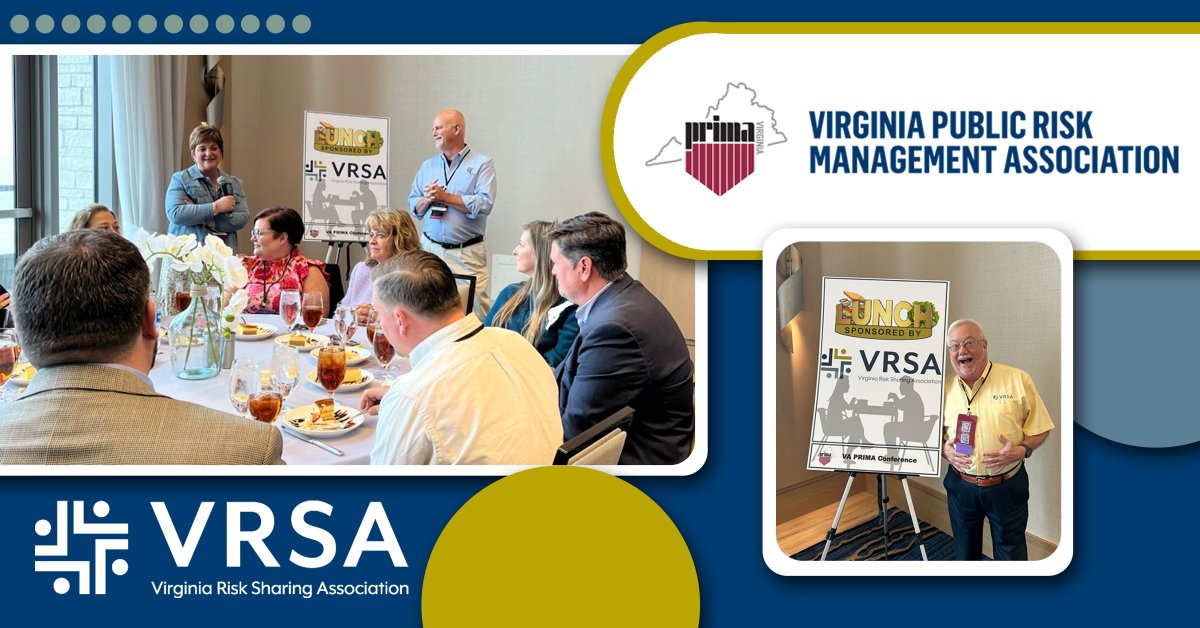 Peter Stephenson and Nora Pierre are attending the Virginia Public Risk Management Association Spring Conference in Virginia Beach this week. We are a proud sponsor of VA PRIMA and are committed to supporting risk management services to protect our members and their employees.