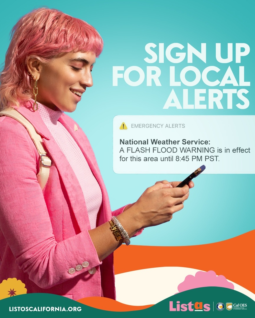 The power to prepare is in your hands! Whether it’s an earthquake or flash flood, it’s important to stay informed and stay ready. Sign up for alerts at listoscalifornia.org/alerts #ListosCalifornia #WeAreListas