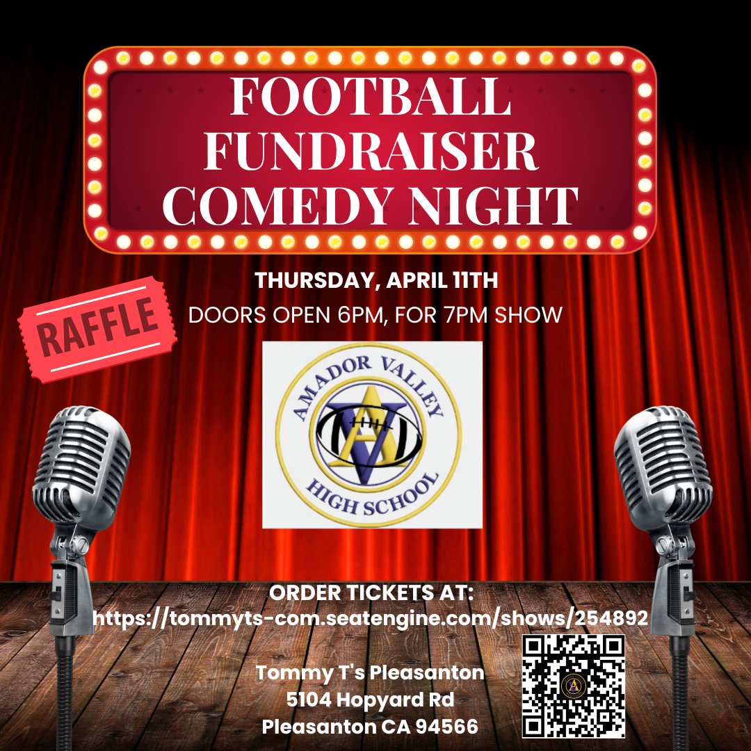 Run don't walk to get your tickets for tonights Tommy T's fundraiser for AV Football. Its looking set to be a great night! Ticket link: tommyts-com.seatengine.com/shows/254892 #godons