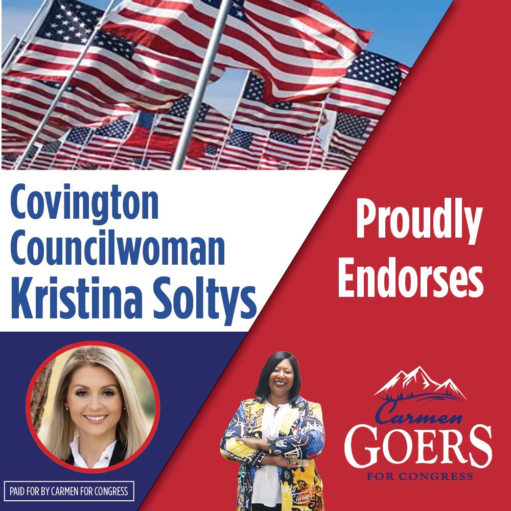🚨Endorsement Announcement🚨

I am pleased to announce that Covington Councilwoman  Kristina Soltys has endorsed my campaign for the 8th Congressional District!  #goersforcongress #WA08 #waelex