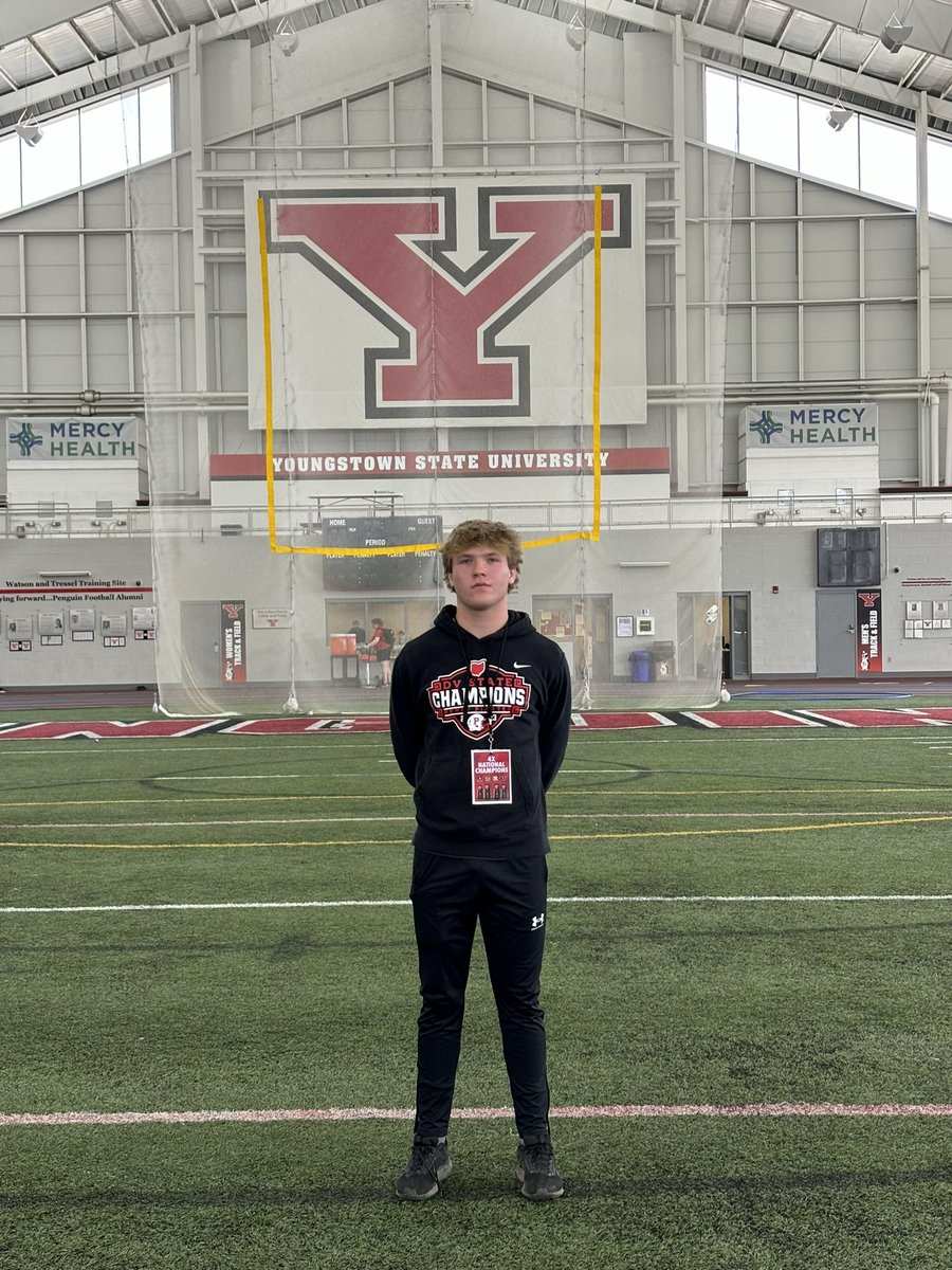 LukeSivon1's tweet photo. After a great visit and conversation with @fbcoachdp , I’m blessed to receive an offer from Youngstown State University! @CoachJB_4 @ysufootball https://t.co/cx049kh0tX