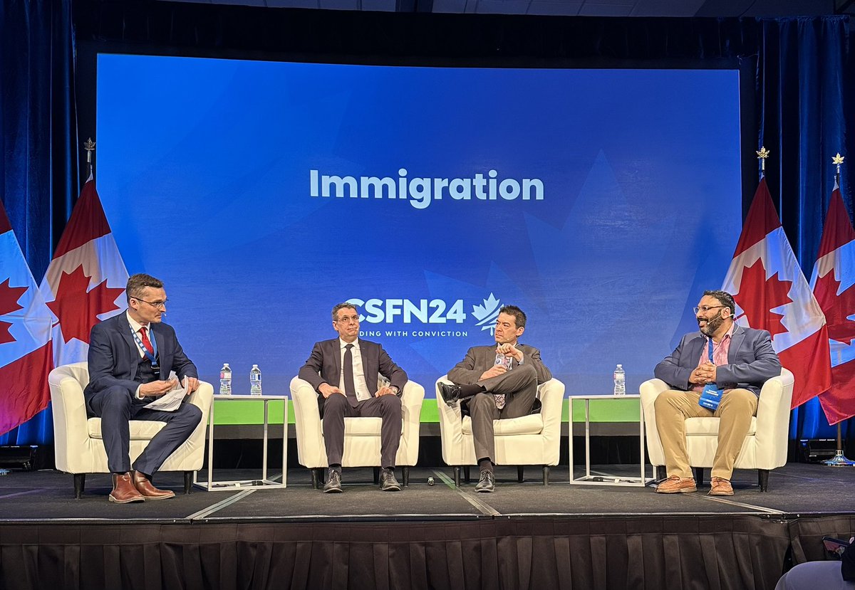 Next up: panel on immigration at #CSFN24 with @E_Duhaime, @rmohamed_yyc,  @awudrick and moderator @tomkmiec. 
#LeadingWithConviction #CSFNConference