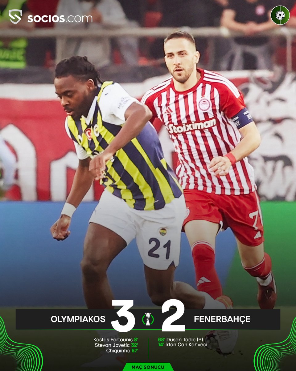 Olympiakos 3-2 Fenerbahçe (Maç Sonucu) 📲 @Socios_Turkiye