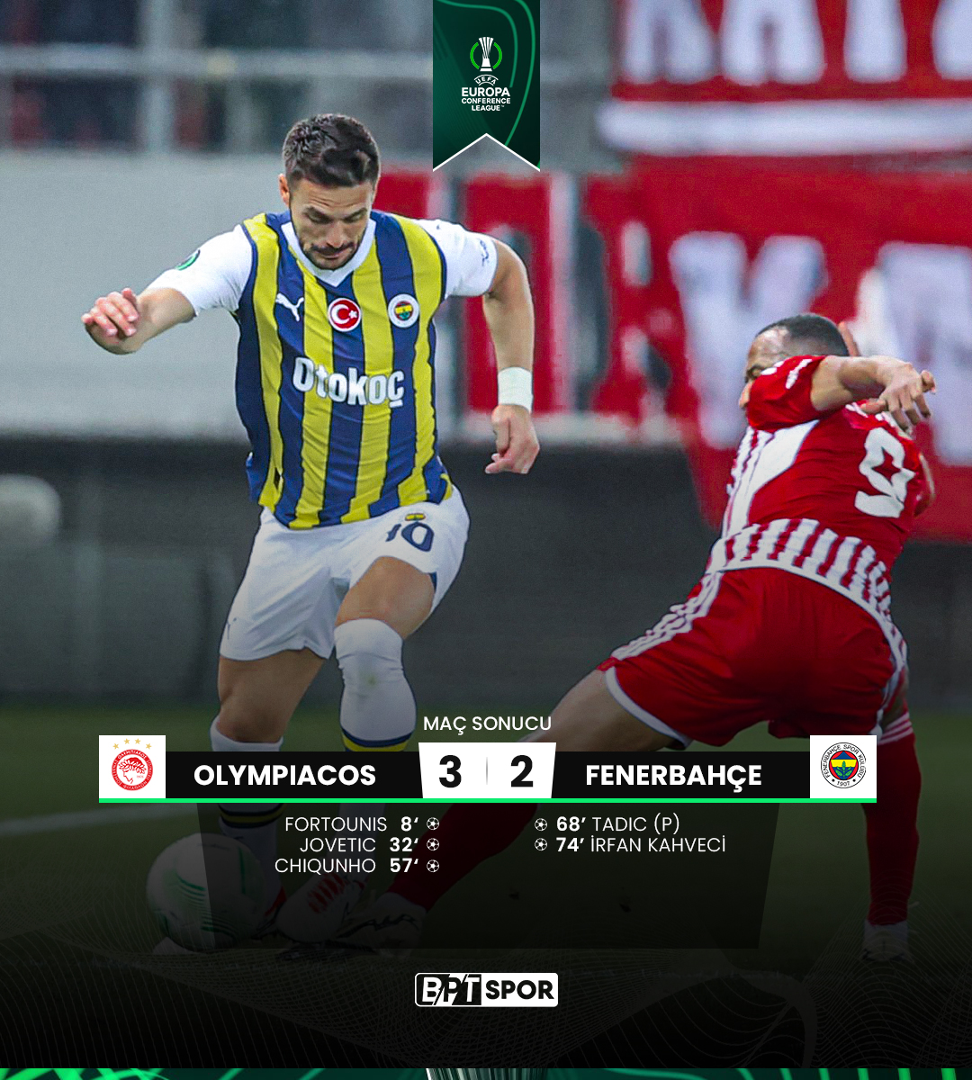 Temsilcimiz Fenerbahçe, 3-0 geriye düştüğü maçta skoru 3-2'ye getirmesine rağmen mağlup oldu. Yarı final biletinin sahibi Kadıköy'de belirlenecek.