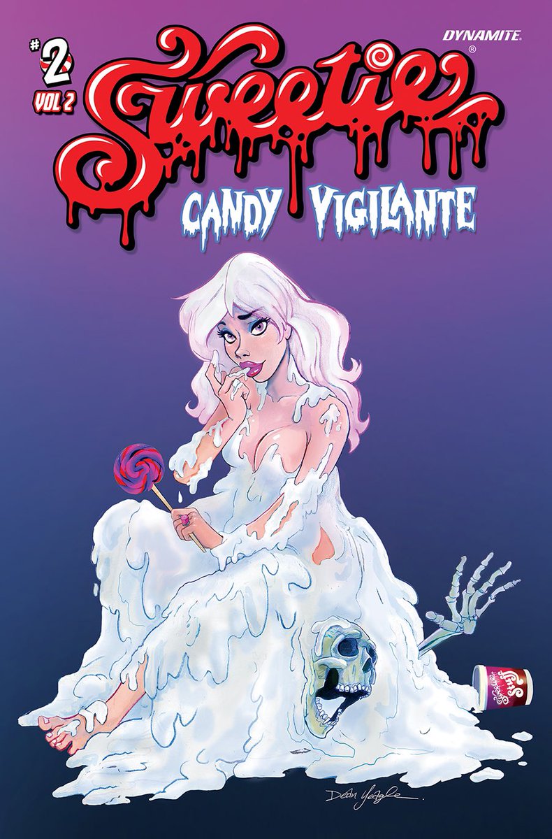 Sweetie Candy Vigilante Vol 2 Issue #2 is OUT NOW @DynamiteComics w/ sweetly sinister cover art by the legendary Dean Yeagle (Cover A) + FREE MP3 of the new single by @OsakaPopstar recorded specifically for the series! Get all this & lots more SWEET stuff! SweetieCandyVigilante.com