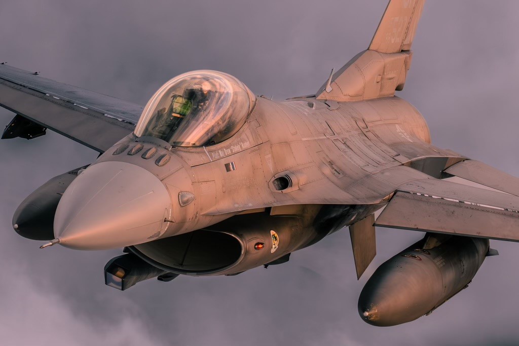 A NORAD F-16 demonstrates intercept operations with a general aviation aircraft during SUN ‘n FUN Aerospace Expo in Lakeland, FL, this week. #WeHaveTheWatch (PHOTO CREDIT: ERIC COECKELBERGH)