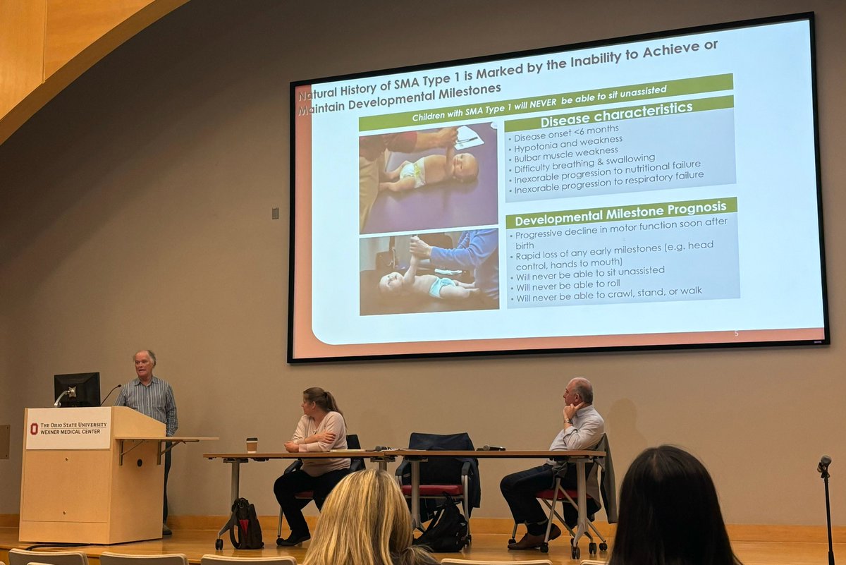 Dr. Arthur Burghes presented at the @OhioStateMed Research Day keynote speaker panel on “Translating basic #research to a medical #therapy for Spinal Muscular Atrophy” 🧬