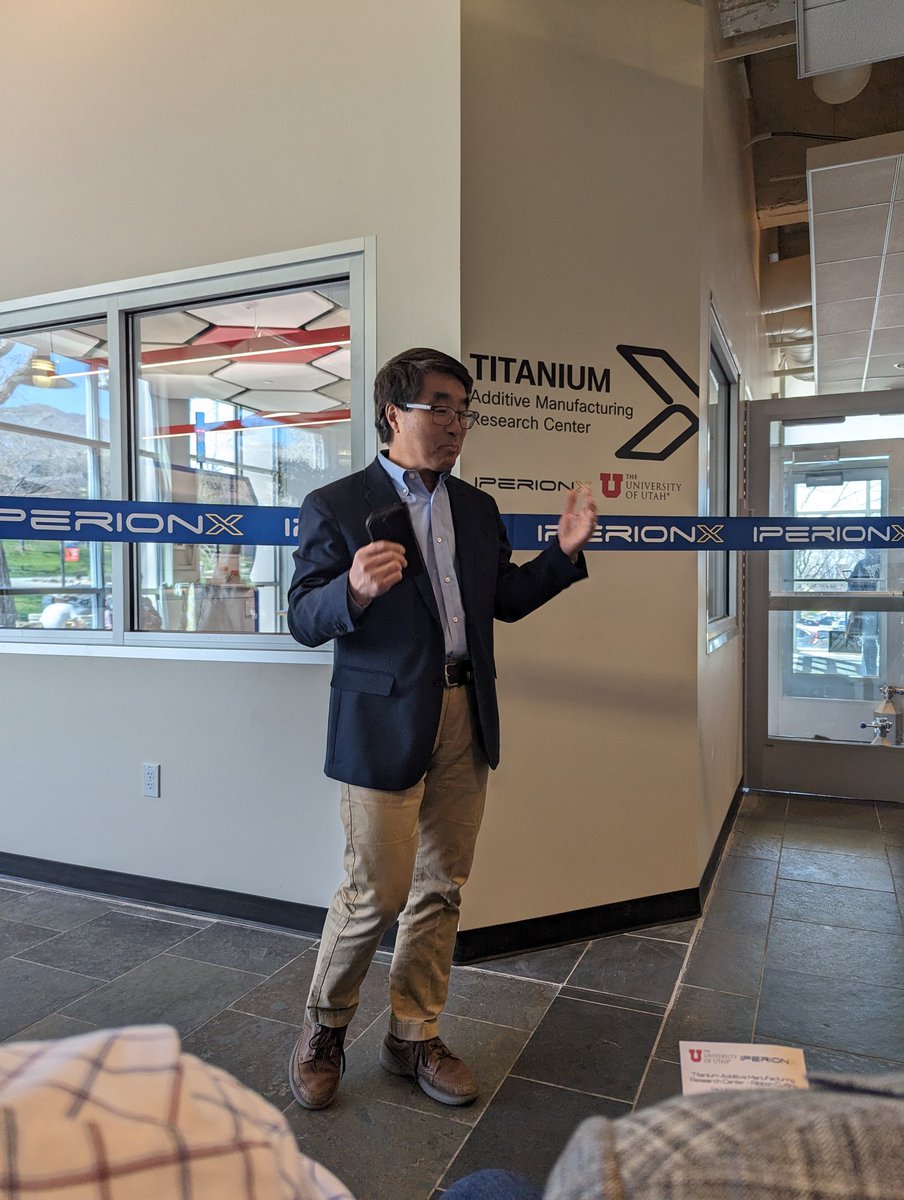 Our amazing Zak Fang - Mr Titanium himself- at the ribbon cutting of our new Titanium Additive Manufacturing Research Center made possible by a $10M award from @iperionx !! When you think Titanium, think @UUtah! @utahmse @UtahCoE