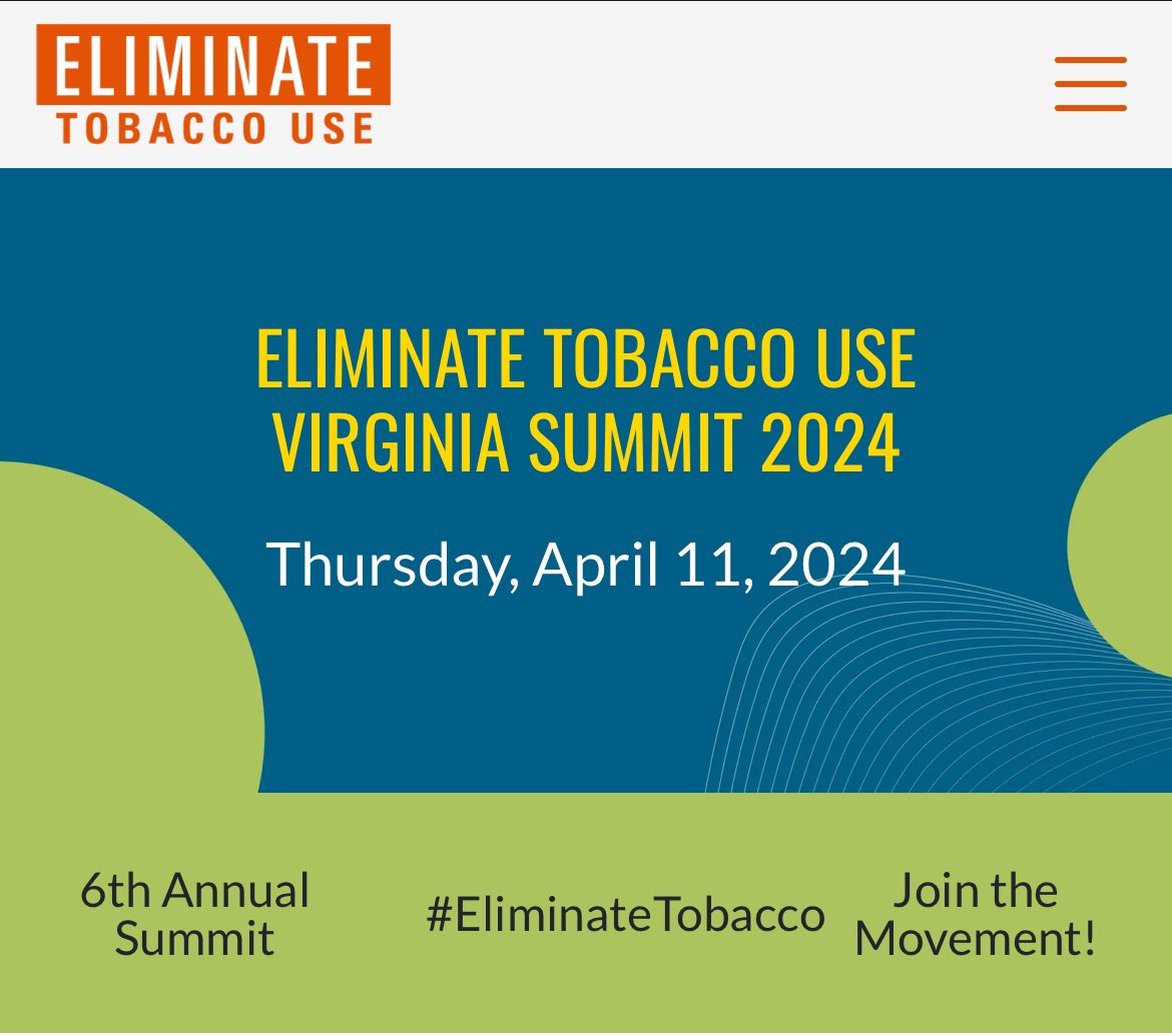 I’m attending the #eliminatetobacco use summit. Supporting higher education institutions #tobaccofreecolleges