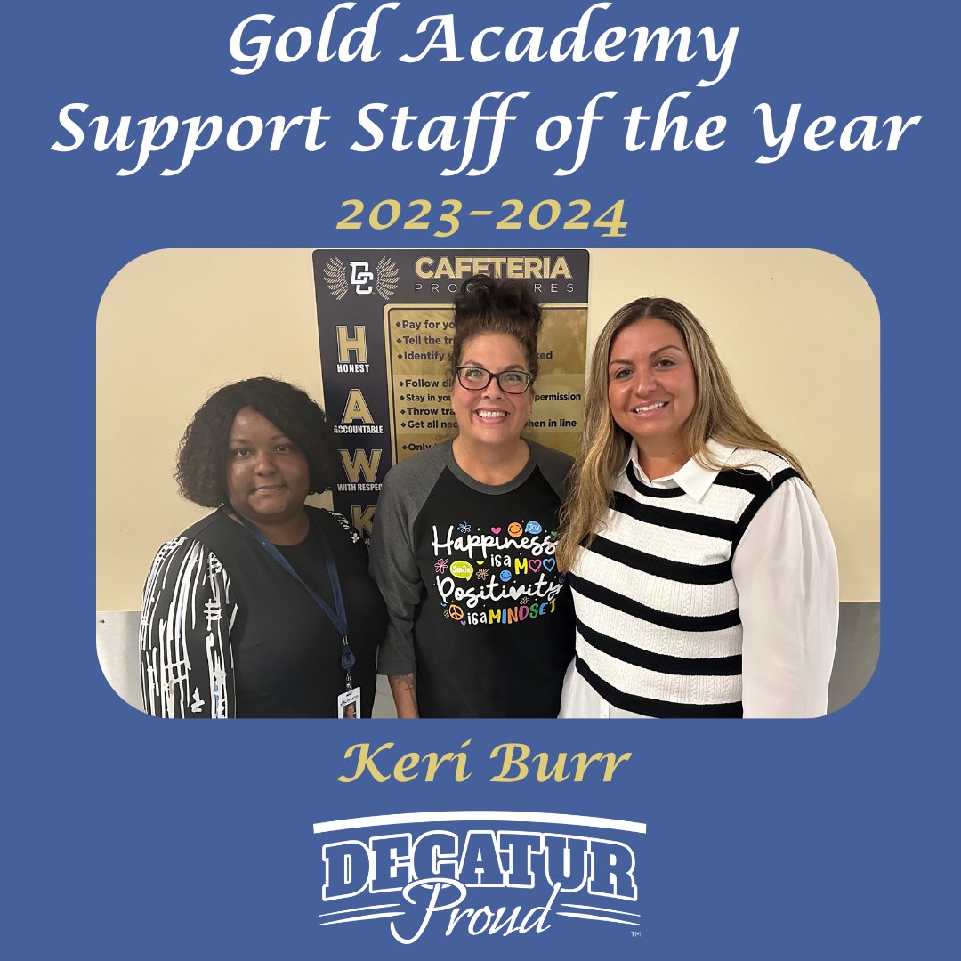 MSDDecaturHR (@msddecaturhr) on Twitter photo Congratulations to Gold Academy Support Staff of the Year Keri Burr. Thank you for all that you do! We are #decaturproud of you!
<a href="/DELC_Gold/">Gold Academy</a>
<a href="/Steph_Hofer/">Dr. Stephanie Hofer</a>
<a href="/MSDDecatur/">MSD Decatur</a> Congratulations to Gold Academy Support Staff of the Year Keri Burr. Thank you for all that you do! We are #decaturproud of you!
<a href="/DELC_Gold/">Gold Academy</a>
<a href="/Steph_Hofer/">Dr. Stephanie Hofer</a>
<a href="/MSDDecatur/">MSD Decatur</a>