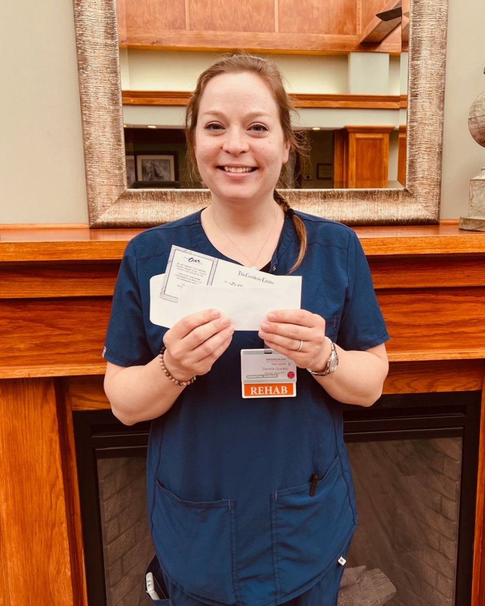 Brookhaven Health Care Employee Appreciation Raffle winner is Danielle Quarello from Physical Therapy Dept.! She won a Gift Certificate to the Oar Steal and Seafood Grille, congratulations! 🎉

#brookhavenhealthcarefacility #livinglegendshealth #nursinghomes #congrats