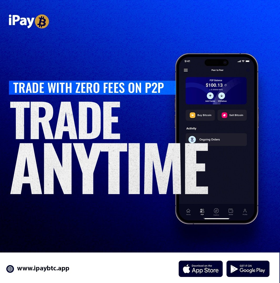 The P2P transaction now available on ipayBTC.
🔥🔥✅
Trading made much better with just one 'click' 🔥🔥✅

#ipayBtc #Bitcoin #blockchaintechnology 
#trading