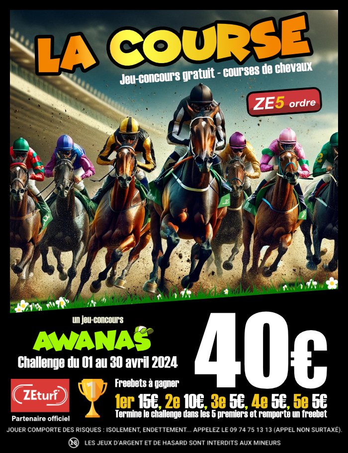 🏁Ven. 12 Avr. / #jeuxconcours gratuit
🐴𝗟𝗔 𝗖𝗢𝗨𝗥𝗦𝗘 du ZE5 ordre
Vincennes . R1 C8 . 20h15 . 2850m . Attelé
✅Poste tes 3 chevaux (+ 1 CC) en commentaire
✅like + RT + suivre [pour validation]
Partenaire <a href="/ZEturfFr/">ZEturf 🔞</a>
📜Règlement (plus bas)
#turf #TeamParieur