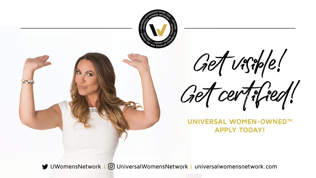Do you own 51% of your business? Do you have a product or service? We are on a mission to elevate Women-Owned businesses! Enable consumers the choice of where to spend their dollars. Apply to get visible as Certified Universal Women-Owned. ►universalwomensnetwork.com/women-owned-ce…