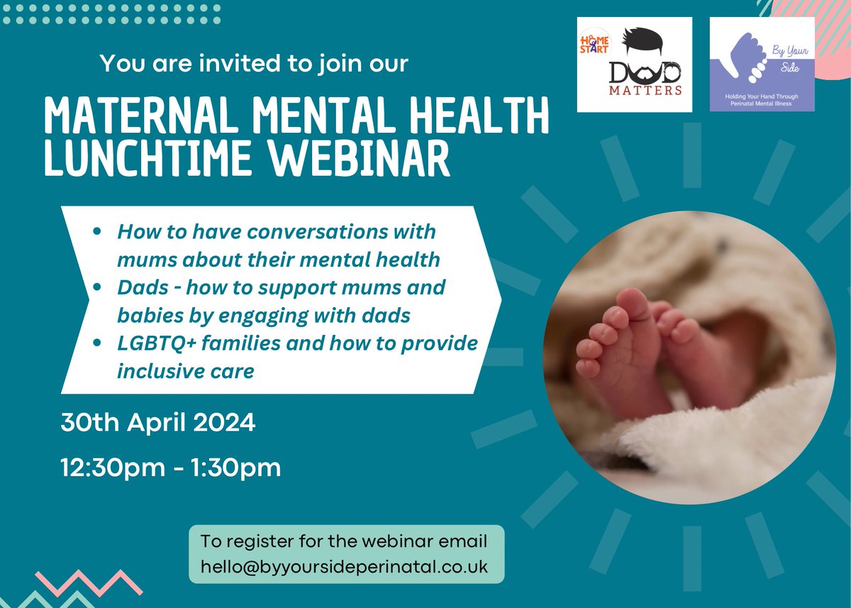 Looking forward to hosting this lunchtime webinar for #perinatalmentalhealth awareness week in collaboration with the fabulous @dadmattersuk and Coventry Pride 💜💜