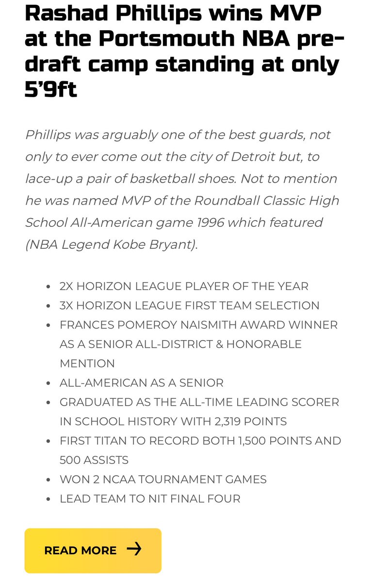 Now that the college basketball season is over. What’s important now is how you play/perform at these camps. Seniors that go to Portsmouth draft camp make sure you leave your mark. Your every step is an audition towards your future. #Yoda