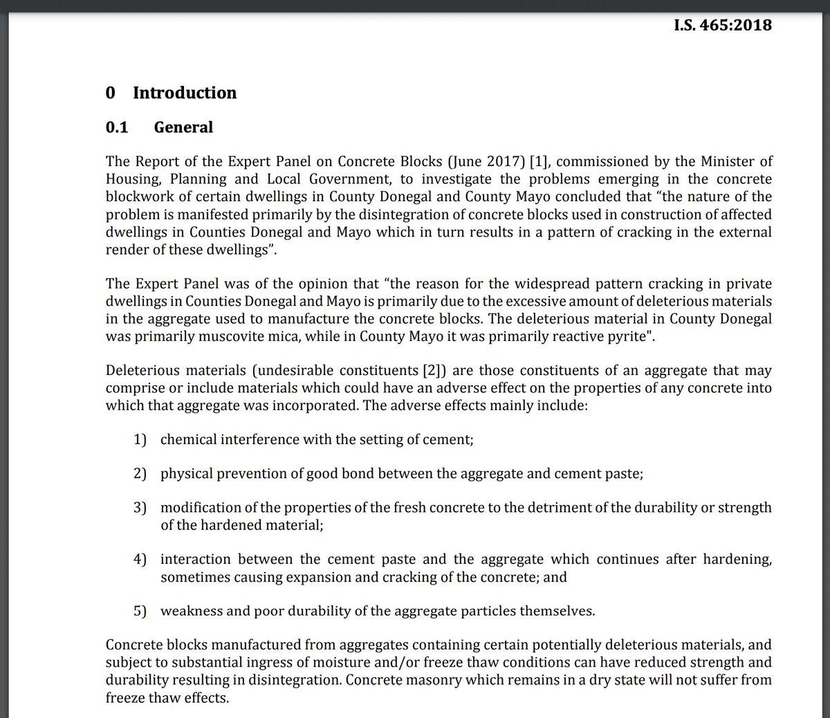 The introduction to the fairy story that is the #IS465_FAIL
Those 'experts' must have v little professional integrity to allow this report to be published in 2017 and omitting the most important part - that the problem in Donegal is iron sulphides, not mica.