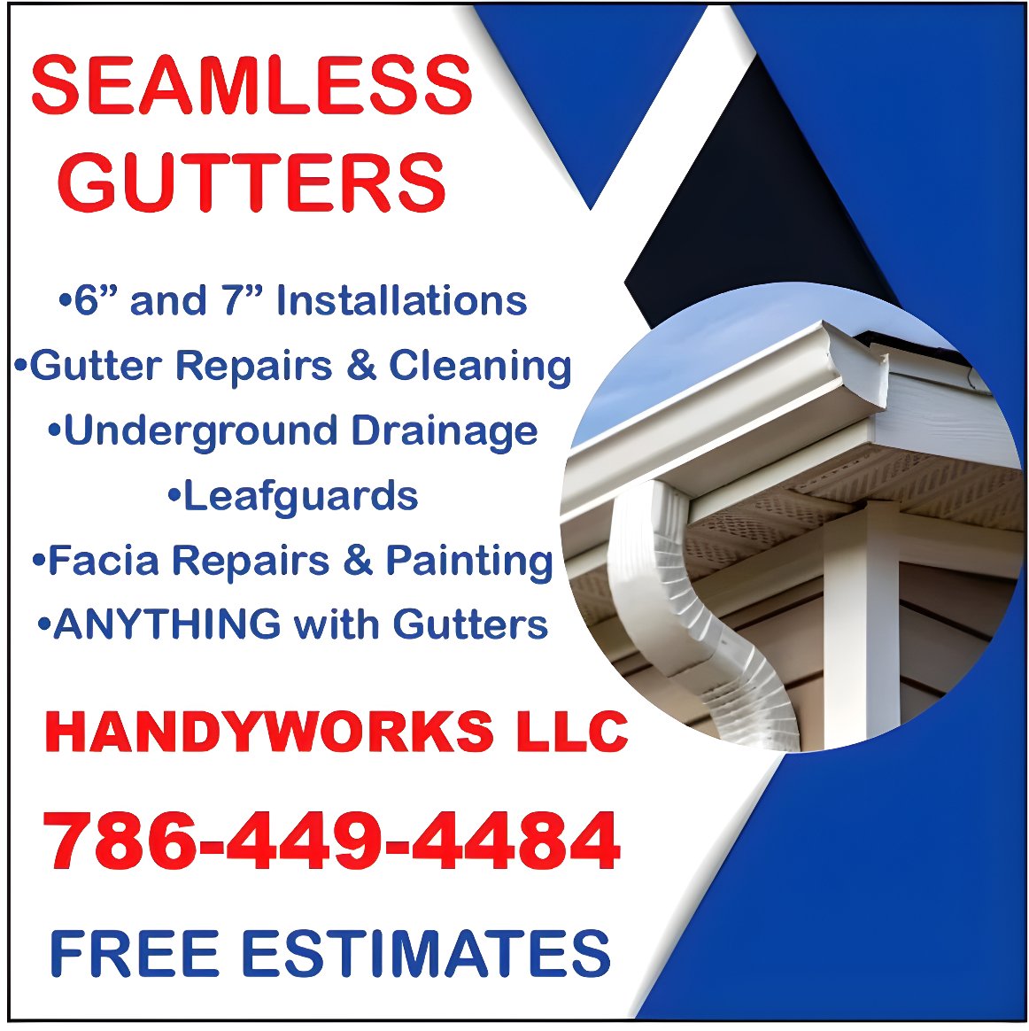 Handyworks LLC will cover anything with gutters! Be sure to call today for a FREE estimate on any of the services listed! #gutters #seamlessgutters #gutterrepairs #gutterinstallation #orangepeeladvertiser