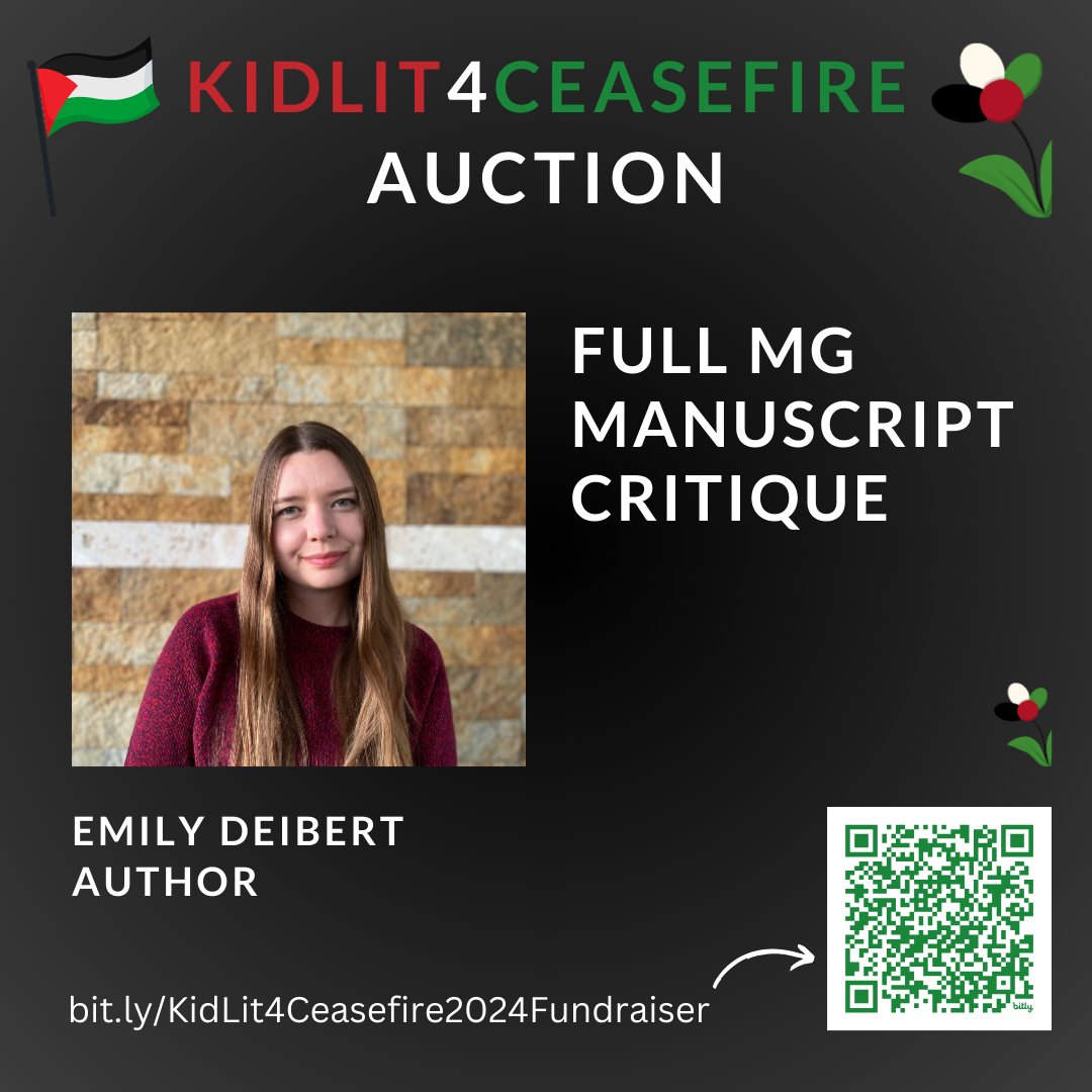 The #KidLit4Ceasefire auction ends today (and I have a MG manuscript critique avilable)! Lots of great items to bid on — check it out!