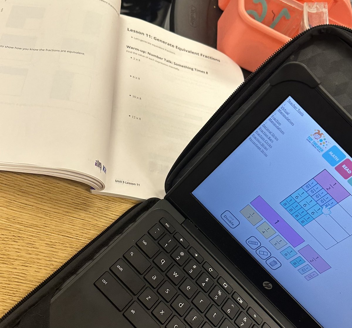 Shout out to <a href="/KatieHale_/">Katie Hale, NBCT 🖤</a> for telling me about Toy Theater’s fraction strips! This virtual manipulative is so helpful as we learn about equivalent fractions in Illustrative Math’s fractions unit.➗💻 #thirdgrade