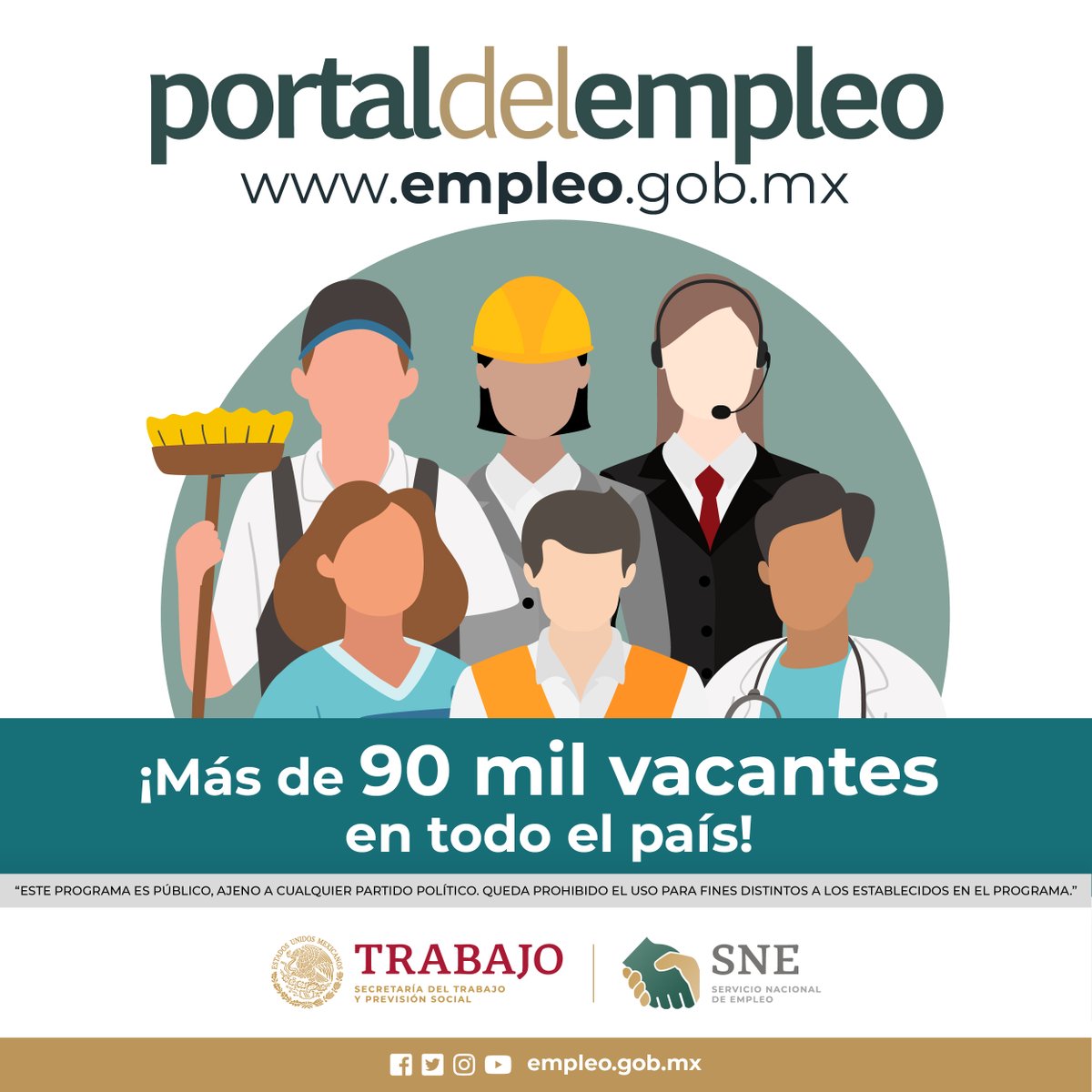 Encuentra #Trabajo en el #PortalDelEmpleo. ​

​¡Regístrate, busca y postúlate! 🧑‍💼👩‍💼​

🔗 Ingresa en: empleo.gob.mx ​

📞 Llama al: 800 841 2020