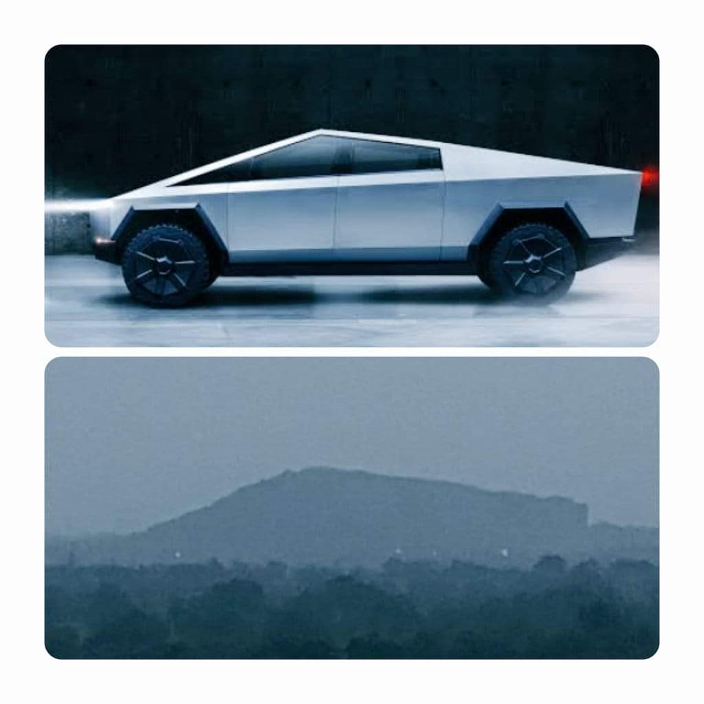 A mountain in #ChhatrapatiSambhajinagar bears a striking resemblance to a Tesla truck. Fingers crossed that Tesla considers the AURIC site for their major investment in India! 🇮🇳 #TeslaIndia #AURIC #InvestInIndia @elonmusk