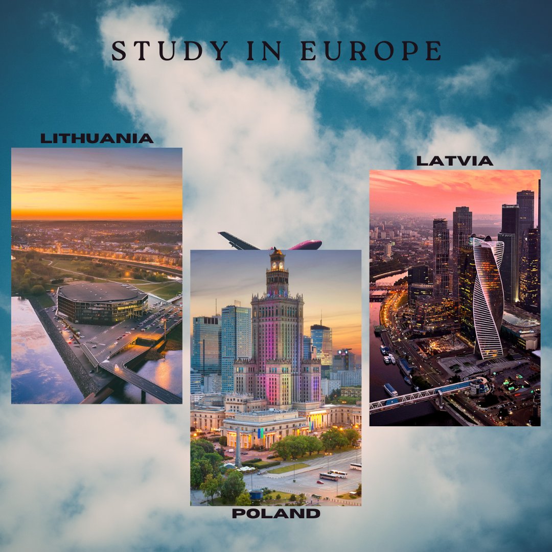 Study in Europe: Lithuania 🇱🇹 Latvia 🇱🇻 Poland 🇵🇱 

Contact us for more details ☎

#visa #studyvisa #studentvisa #televisa #visaconsultants #visas #canadastudyvisa #ukvisa #anvisa #touristvisa #visaapplication #visaconsultant #europe