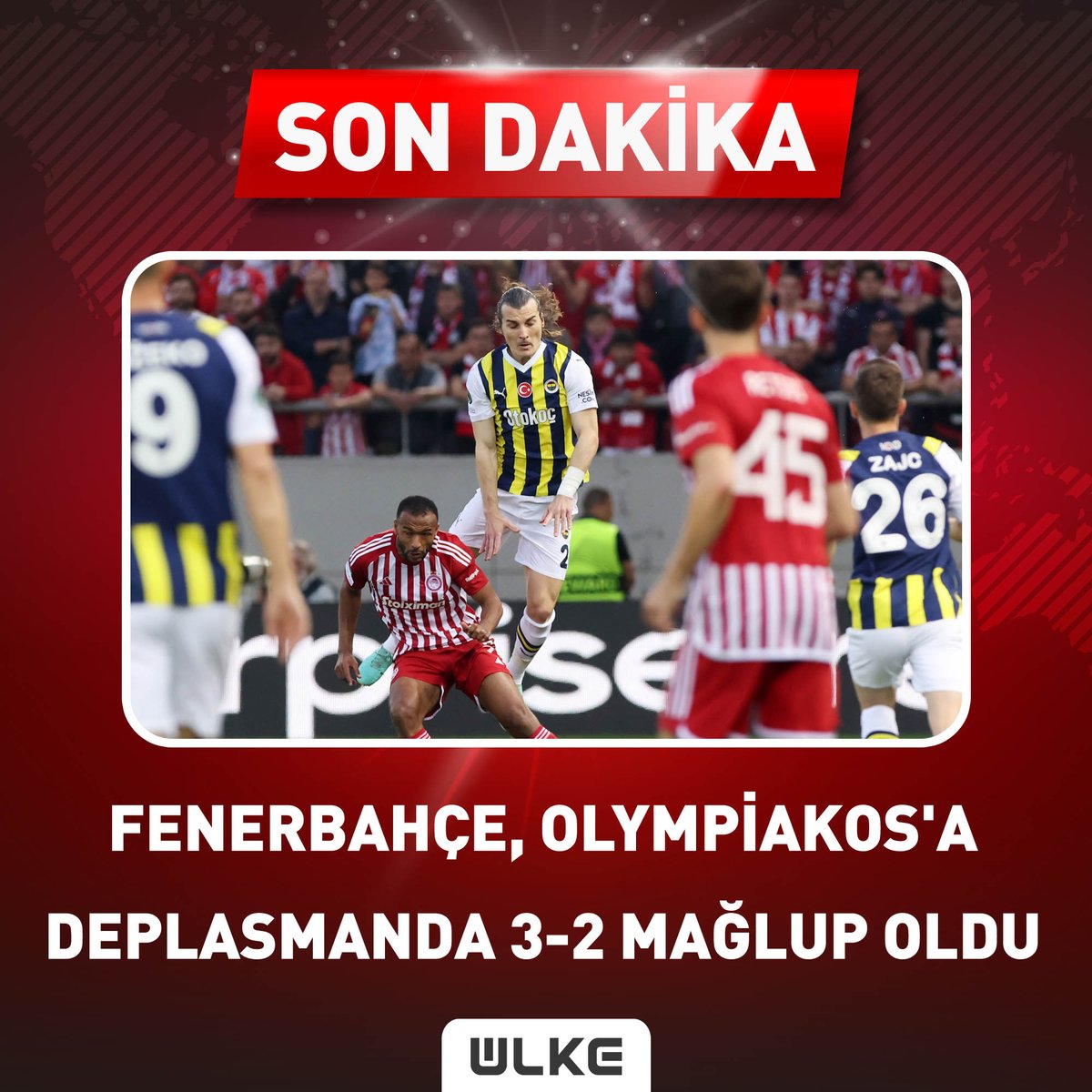 #SONDAKİKA #Fenerbahçe, UEFA Avrupa Konferans Ligi çeyrek final ilk maçında Yunanistan'ın #Olympiakos takımına deplasmanda 3-2 mağlup oldu #haber