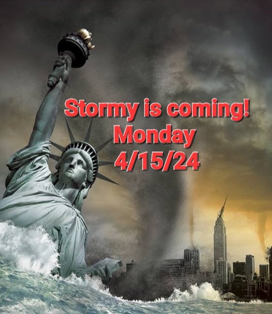 Stormy is coming! 
Monday 4/ 15/ 24
Can't wait...

#StormyDaniels #HushMoneyTrial
#TrumpTrial #NYC #TrumpFraudTrial
#TrumpMeltdown 
#VoteBlue 
#Biden
#Democracy
#Trump