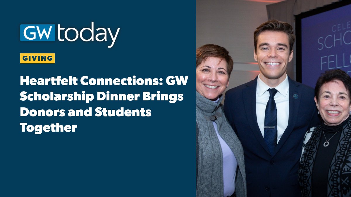 The power of philanthropy was on display as scholarship donors and the recipients of their generosity gathered at the annual Celebration of Scholarships and Fellowships dinner. #GWOpensDoors Hear the inspiring stories from the evening in GW Today ⬇️ gwtoday.gwu.edu/heartfelt-conn…