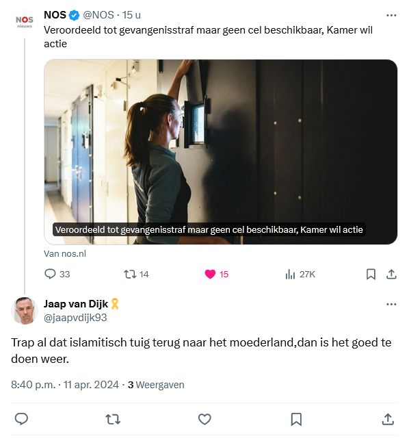 Volgens @jaapvdijk93 zijn er geen criminele Nederlanders.