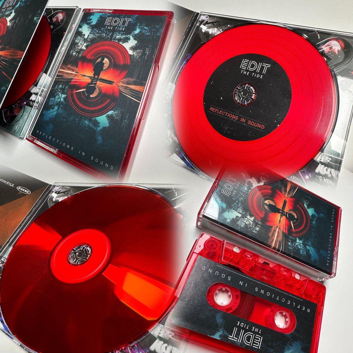 MERCH HAS BEEN DELIVERED! 🔴🙌🏻 We are so happy with how these have come out! CDs are hand numbered to 50 and on these really cool red vinyl-effect CDs 💿 Cassettes are limited to 20 copies and are clear red! 📼 Pick up a copy from our Merch store : editthetide.myshopify.com