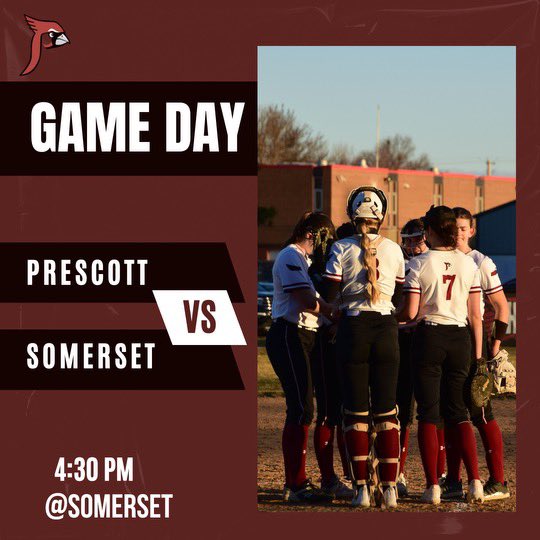 Back in action today as the Cardinals head to Somerset to play the Spartans. Game time at 4:30pm. #businesstrip