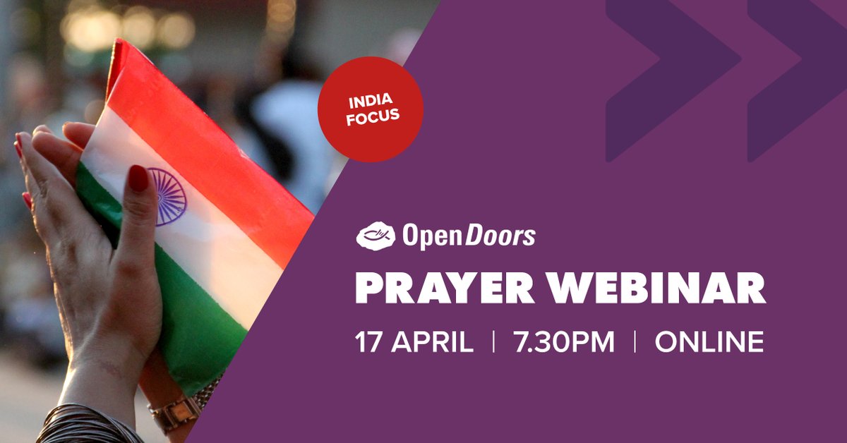Would you like to join us as we pray into the elections in #India and what it means for our persecuted family? We're hosting a prayer webinar next Wednesday (17 April), as Christians in India ask us to pray with them at this crucial time. Book today: bit.ly/3RmapXA