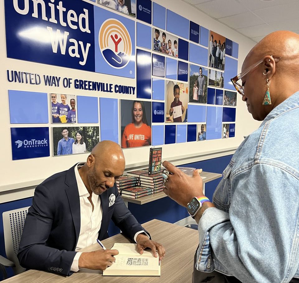 It’s been a busy week of travel and events. Thanks to the good people of Greenville, South Carolina for welcoming me for a discussion on Monday about my new book, Why Does Everything Have to Be About Race? bit.ly/whyrace