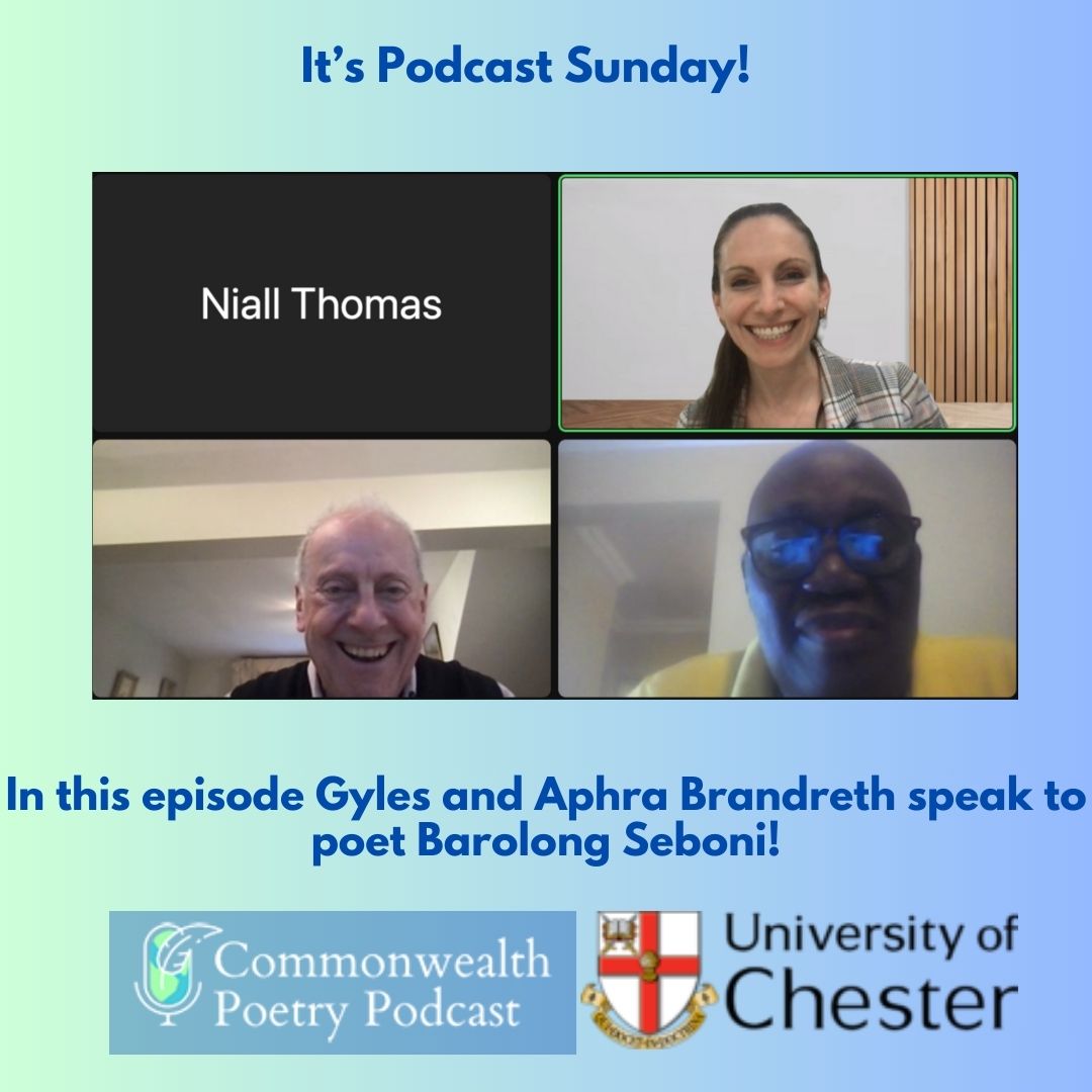 It’s podcast Sunday! Join @GylesB1 and @AphraBrandreth as they find out more about #Botswana and its rich poetic traditions. Speaking to @BarolongSeboni, a distinguished retired academic and #poet: commonwealthpoetrypodcast.co.uk/country/botswa… @RoyalCWSociety @uochester @cwfcreatives