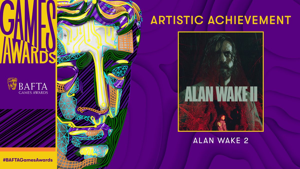 Huge congratulations to the team behind Alan Wake 2 who pick up the award for Artistic Achievement 👏 #BAFTAGamesAwards