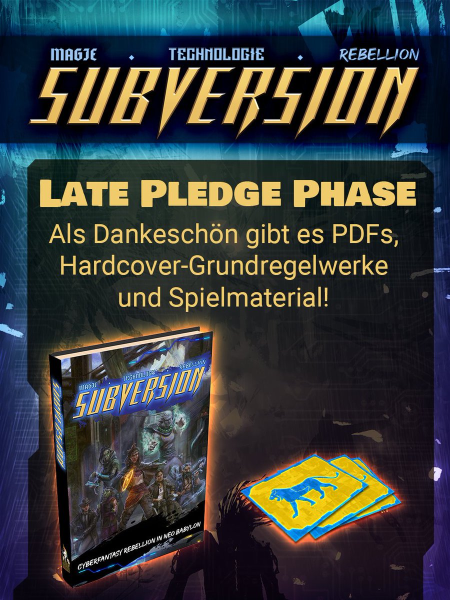 Late Pledge Phase! Noch bis zum 31. August könnt ihr uns auf via gameontabletop.com/cf2871/subvers… helfen, die deutsche Version von Subversion so super zu machen, wie es nur irgend geht! #subversion