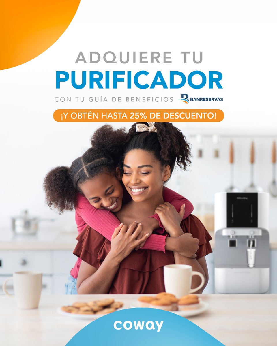 cowaydo's tweet photo. A través de la Guía De Beneficios al pagar con tus tarjetas de Crédito y Débito del @banreservasrd disfrutas de hasta un 25% de descuento en la compra de tus purificadores.
¡Contáctanos y conoce los beneficios! https://t.co/lPcbUZyIec