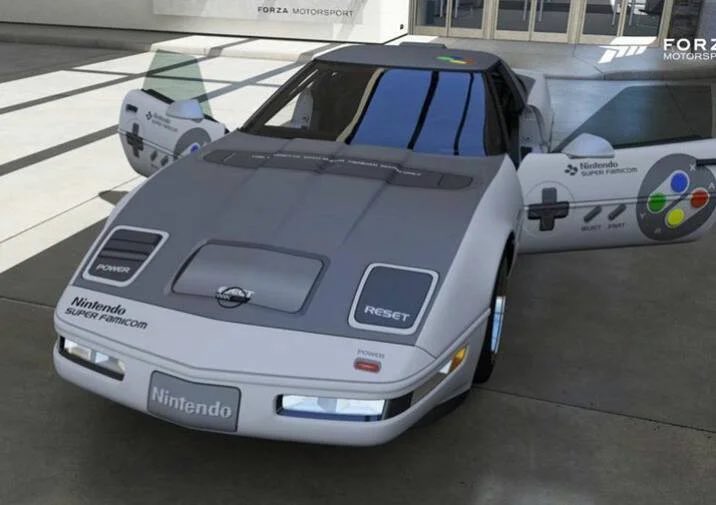 🎉🎮 Et pour finir cette journée d’anniversaire de la Super NES, un joueur de Forza 6 avait imaginé la corvette SNES 🤩 Moi je kiffe et vous ? #ForzaMotorsport6